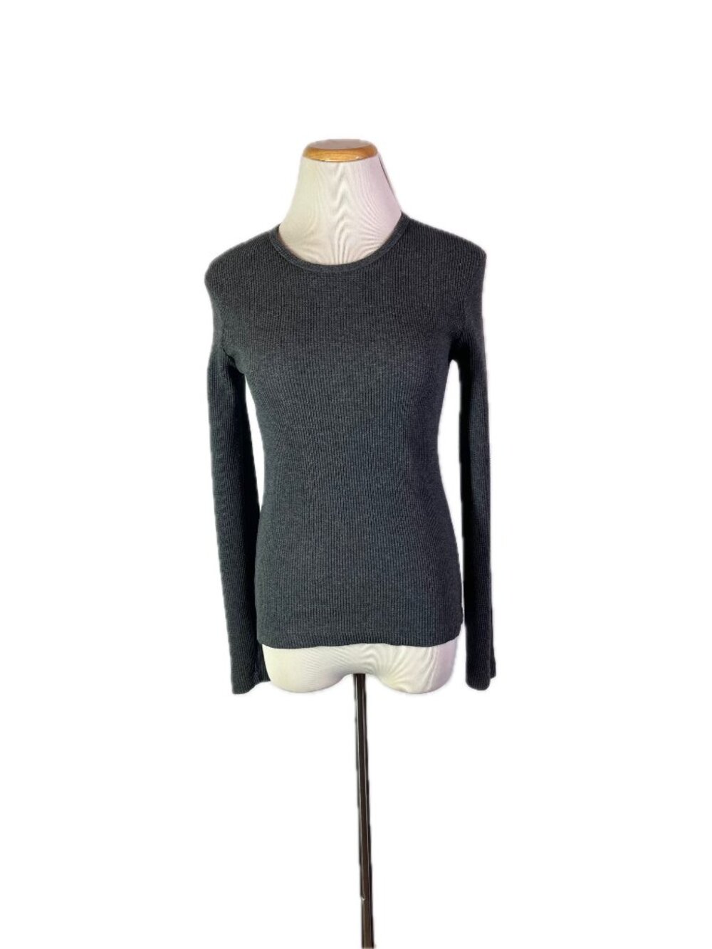 Vintage 1990s Women's Bugle Boy Collection For Her Size M Grey Thermal Tee